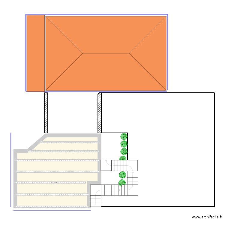 carport_escalier_Parallel_mur 3. Plan de 6 pièces et 38 m2