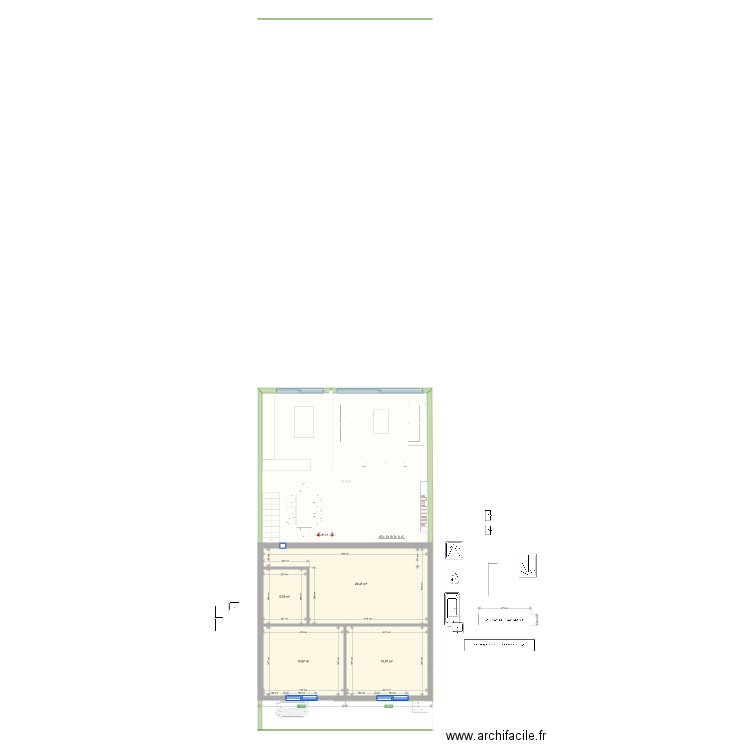 Deneuville nouveau RDC 2. Plan de 10 pièces et 178 m2