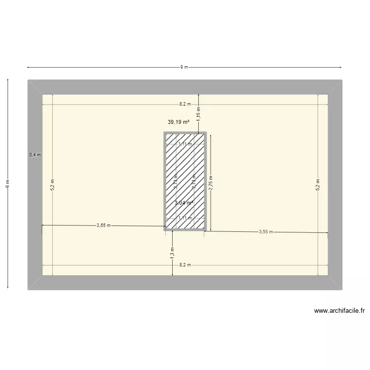 extension cotes emprise au sol. Plan de 