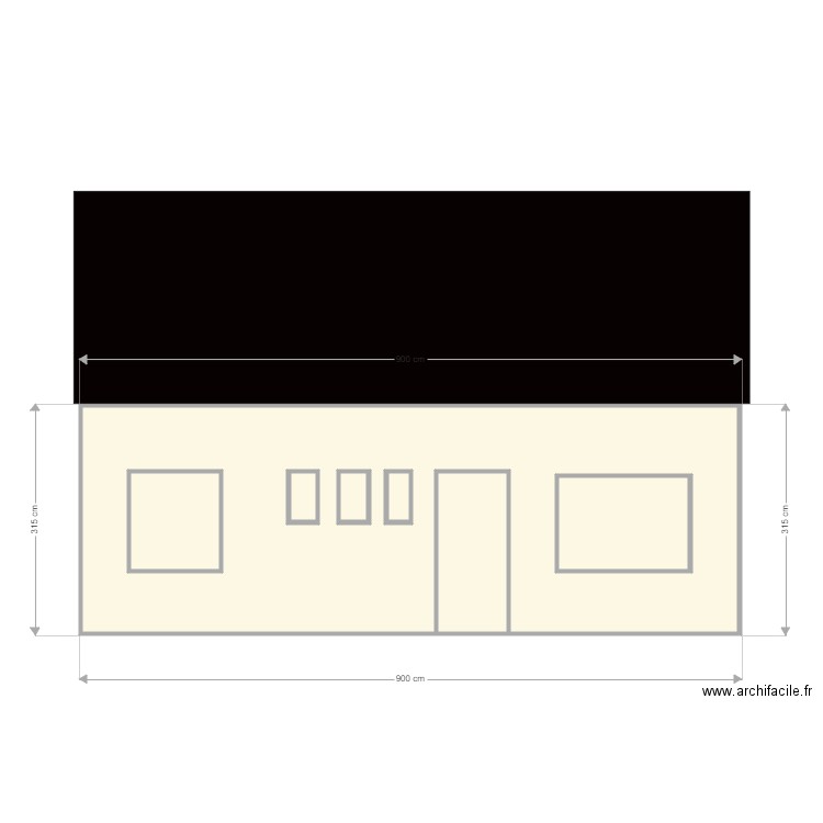 FACADE ARRIERE EXISTANT. Plan de 0 pièce et 0 m2