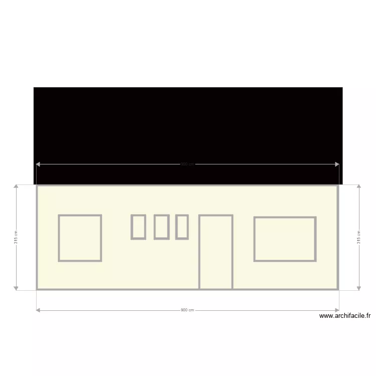 FACADE ARRIERE EXISTANT. Plan de FACADE ARRIERE EXISTANT. Plan de