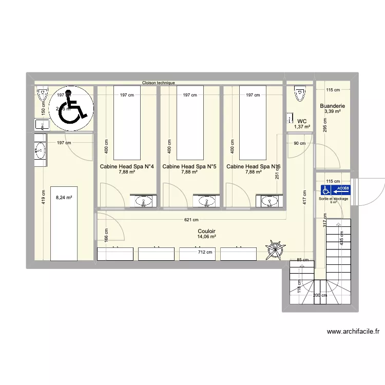 Head of Spa Sous-sol V3. Plan de 