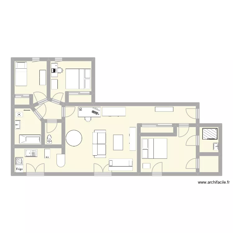 Appartement. Plan de 12 pièces et 92 m²