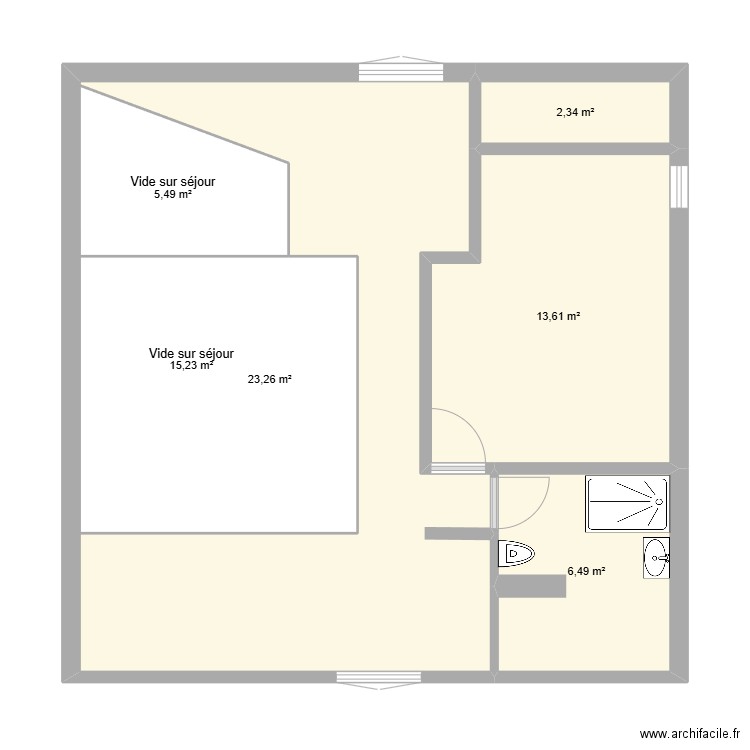 étage mezzanine. Plan de 0 pièce et 0 m2