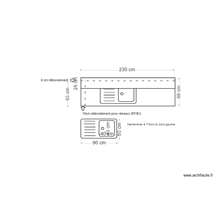 BAR vue du dessus. Plan de 