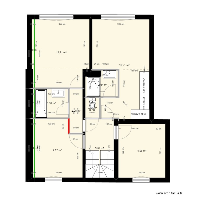 Etage 1 Cotes bis 1. Plan de 0 pièce et 0 m2