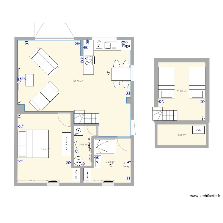 Gites final 11 meuble V2 - Elec. Plan de 10 pièces et 105 m2