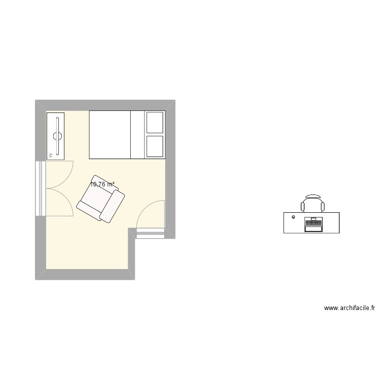 chambre du bas maison Za. Plan de 0 pièce et 0 m2