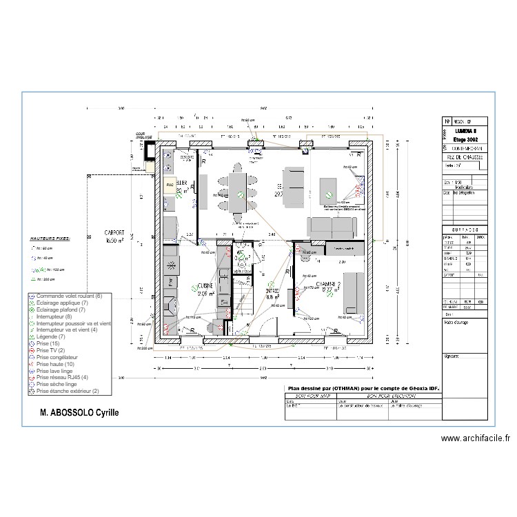 PLAN RDC ELEC. Plan de 0 pièce et 0 m2