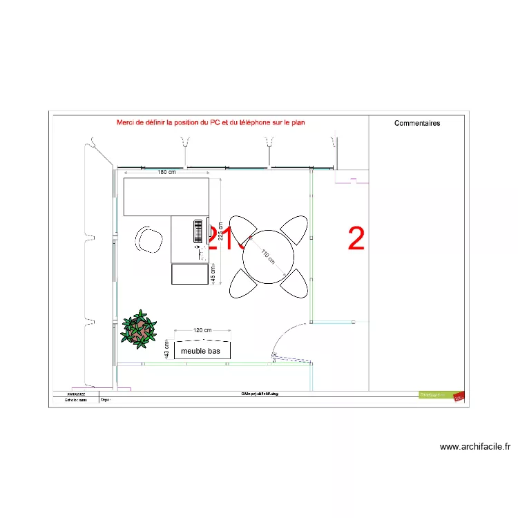 Bureau 816 D GOUDADI V3. Plan de 