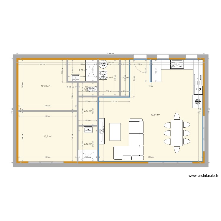 tasie f3. Plan de 0 pièce et 0 m2