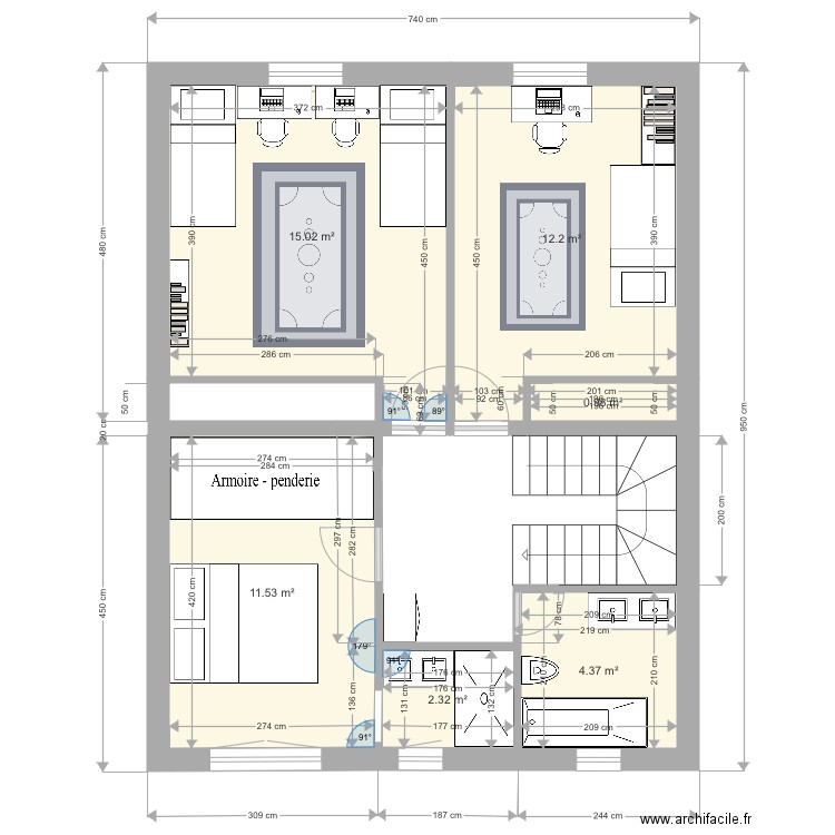 PLAN MAISON ETAGE. Plan de 0 pièce et 0 m2