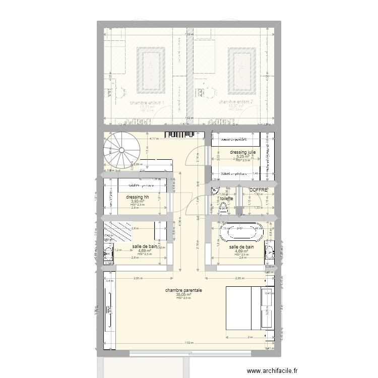 79 concorde. Plan de 22 pièces et 283 m2