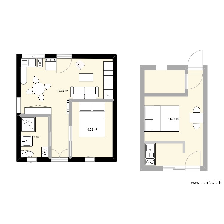 Granges Eric. Plan de 4 pièces et 41 m2