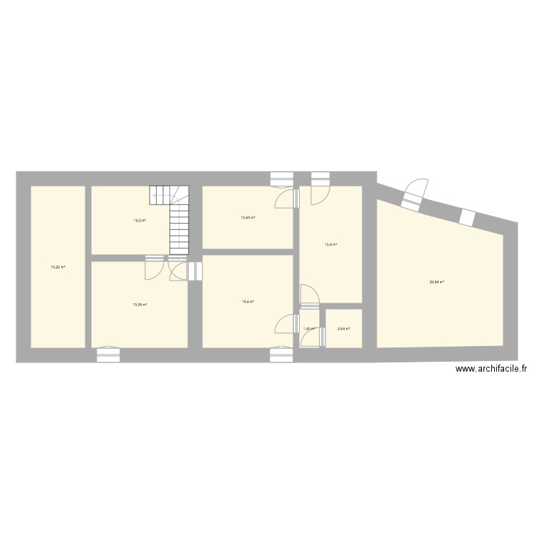 Corneguerre 2. Plan de 9 pièces et 117 m2