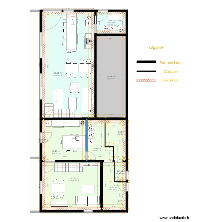 Gardet Philippe. Plan de 46 pièces et 640 m2