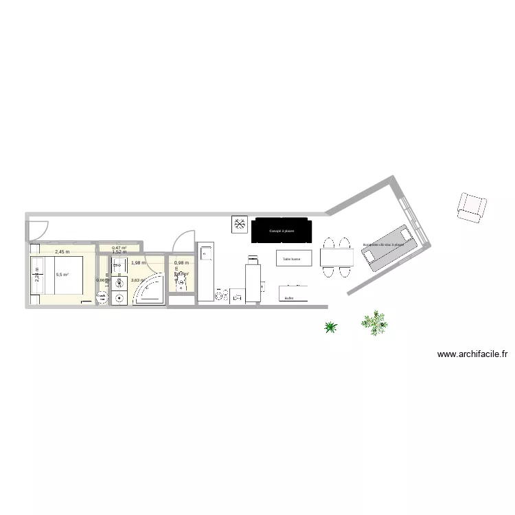 maison. Plan de 5 et 12 m² maison. Plan de 5 et 12 m²
