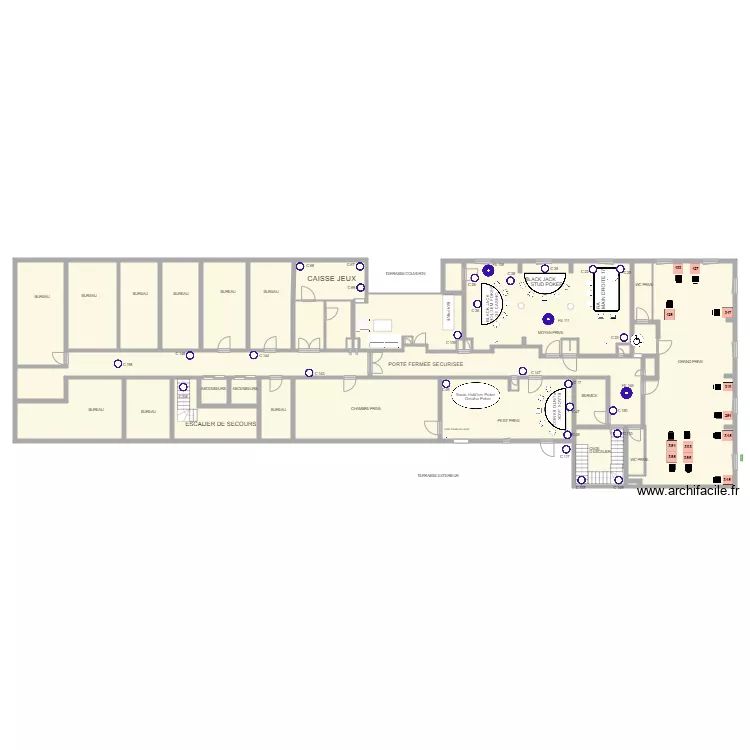 Plan Salon Priv&eacute; au 17 Juillet 2021. Plan de 