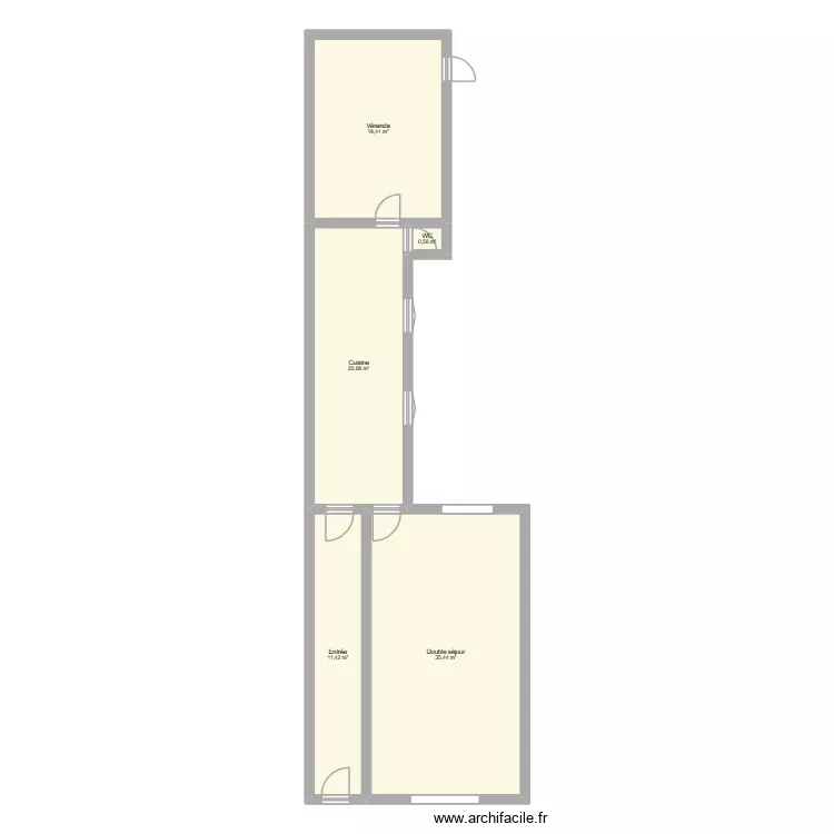 Donceel rdc. Plan de 5  et 88 m²