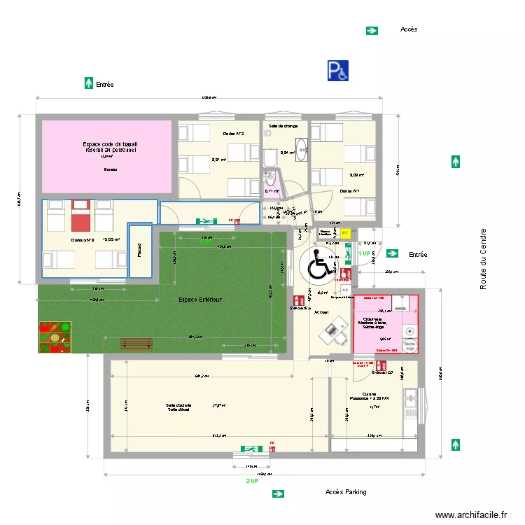 cr&egrave;che Cournon. Plan de 