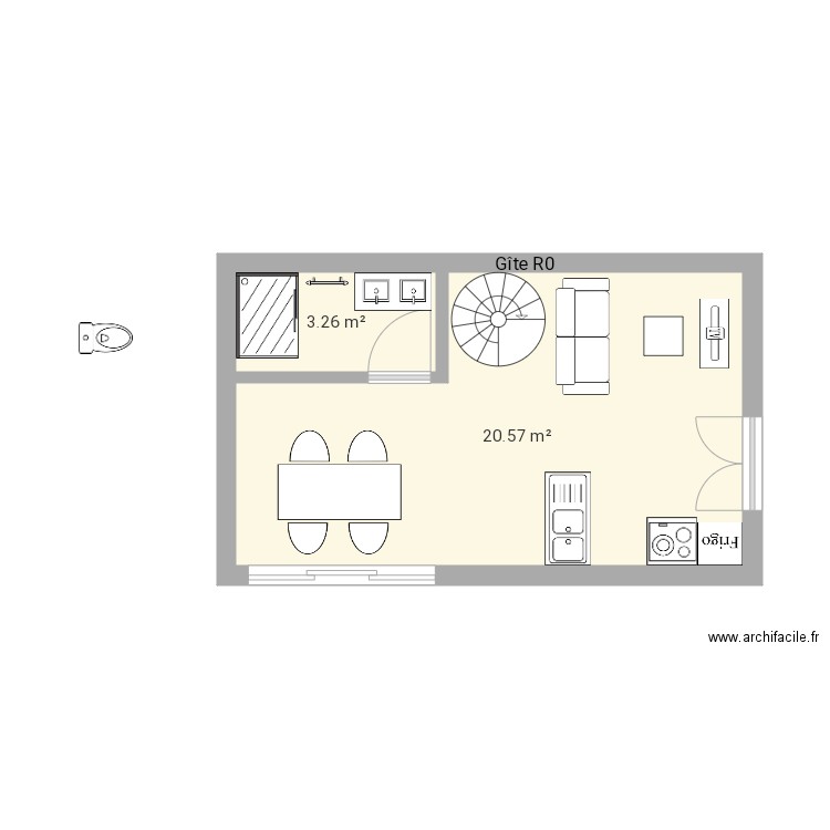 Gite R0 V3. Plan de 0 pièce et 0 m2