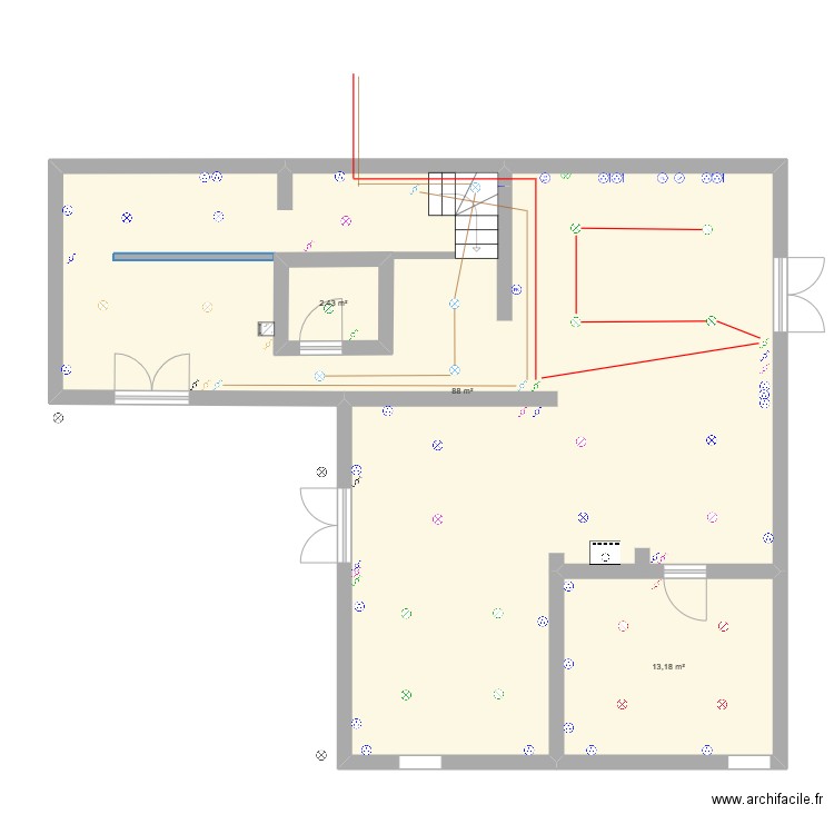 Elec rdc - Rabastens - V1. Plan de 3 pièces et 108 m2