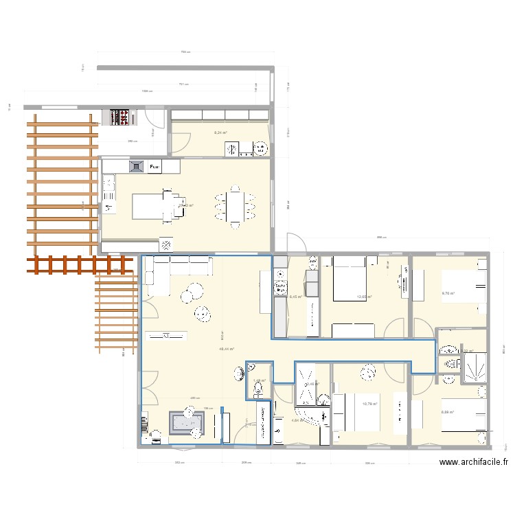 Maison LA JARRIE  modif Lyli. Plan de 13 pièces et 145 m2