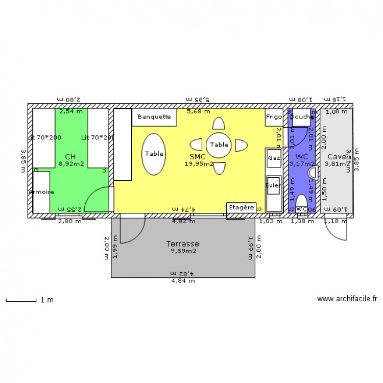 Cabanon Taybe. Plan de 0 pièce et 0 m2