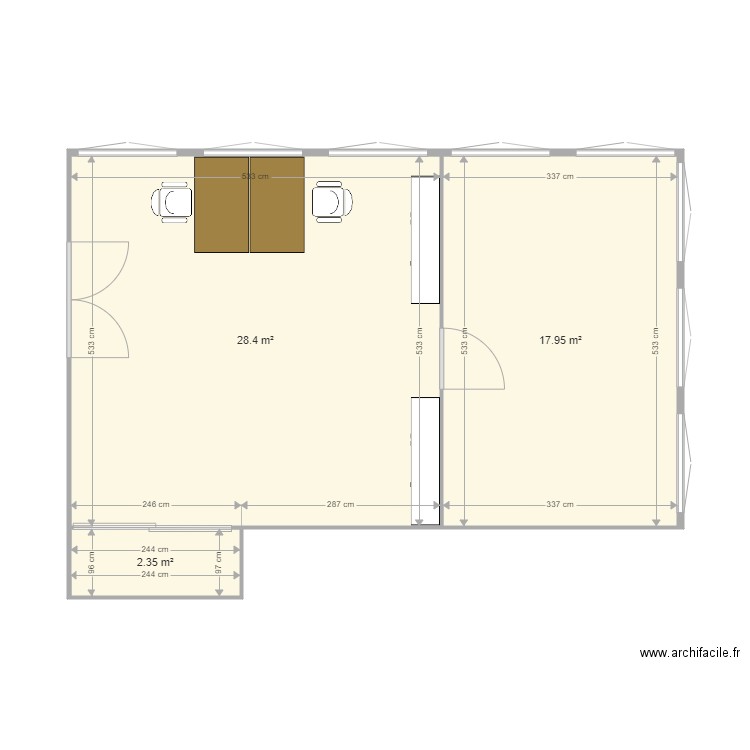 Bureau Chêne. Plan de 0 pièce et 0 m2