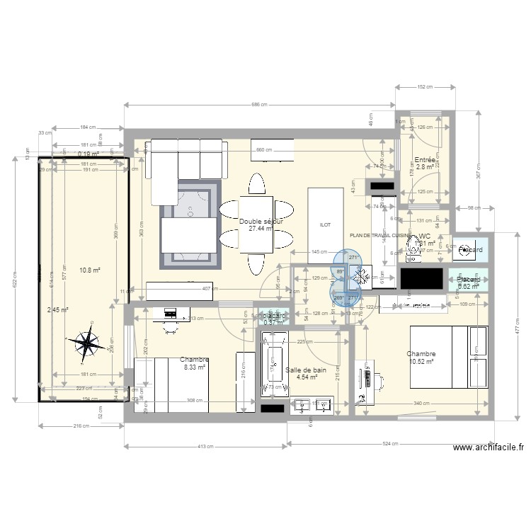 plan cote patio arena. Plan de 0 pièce et 0 m2