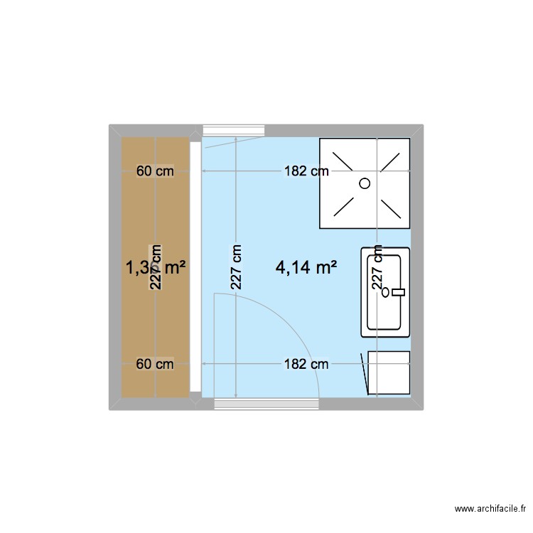 Henry Michel. Plan de 2 pièces et 5 m2