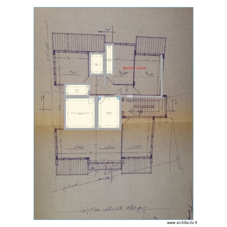 Plan appart Kfardo S à droite. Plan de 0 pièce et 0 m2