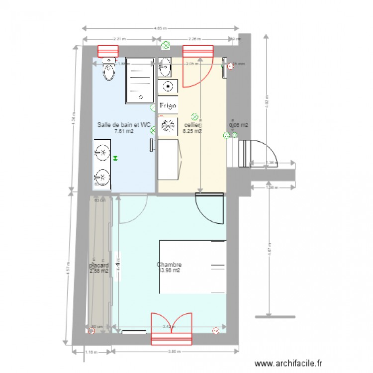 Extension 3 pièces 1. Plan de 0 pièce et 0 m2