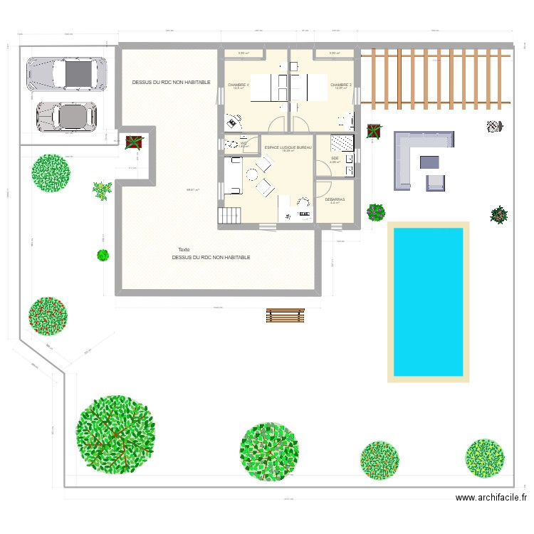 orleans rdc avec jardin version etage. Plan de 9 pièces et 125 m2