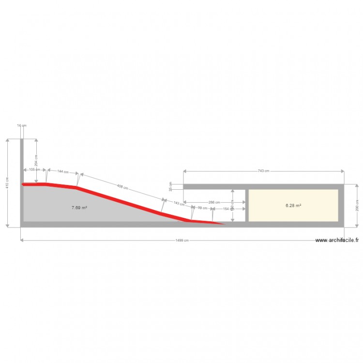 Profil rampe. Plan de 0 pièce et 0 m2