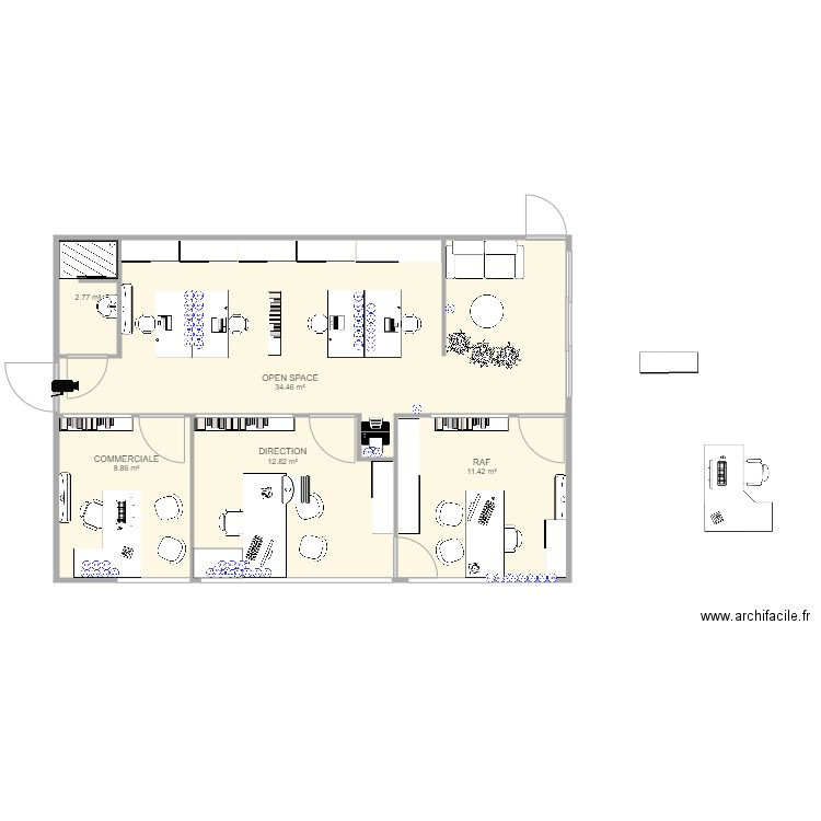 bureaux v2. Plan de 0 pièce et 0 m2