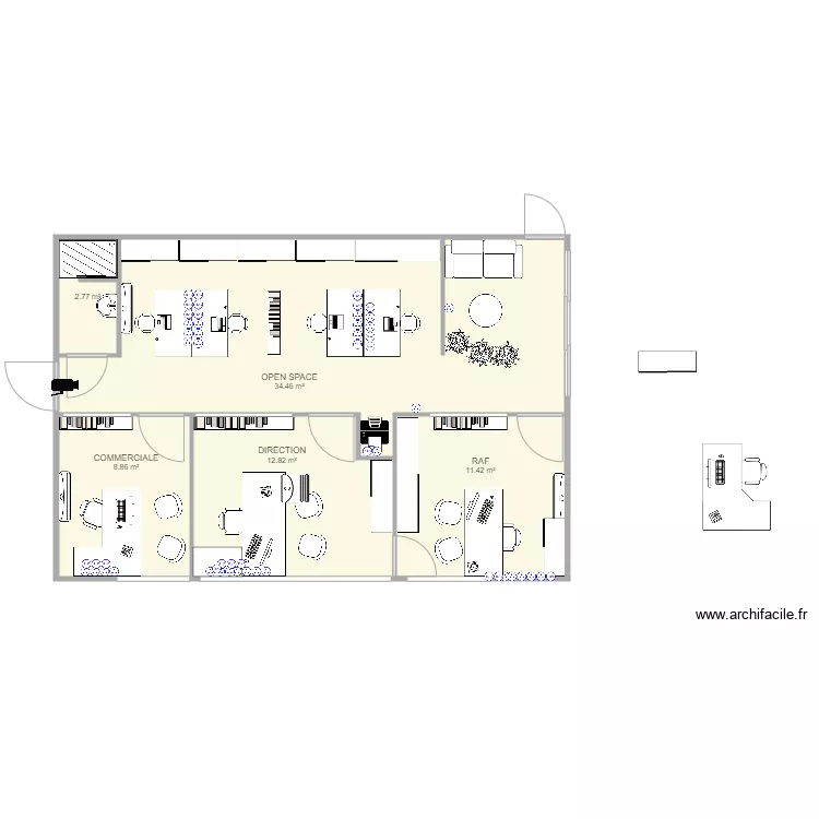 bureaux v2. Plan de 