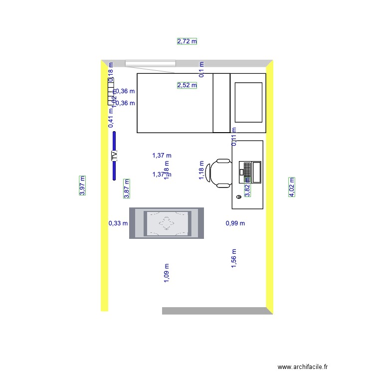 Chambre Terence. Plan de 0 pièce et 0 m2