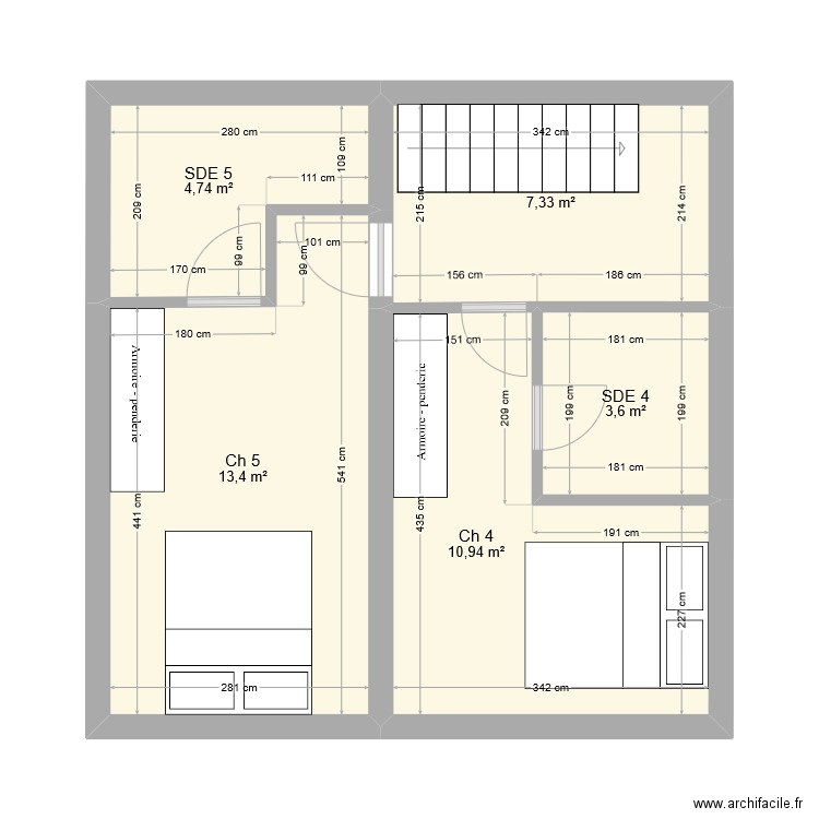 R+1 2 suites V1. Plan de 0 pièce et 0 m2