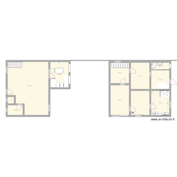maison 3. Plan de 11 pièces et 122 m2