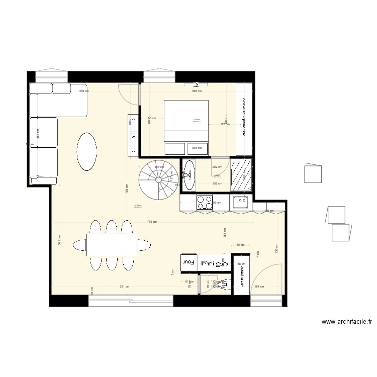 CIMIEZ bas 1 ANTHO1. Plan de 4 pièces et 60 m2