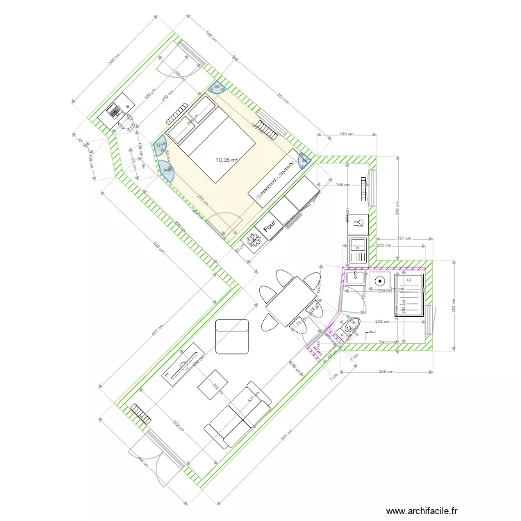 appart kin&eacute; 2. Plan de 