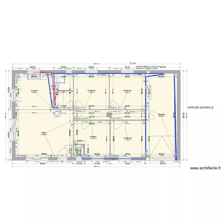 Melay Chauffage central. Plan de 