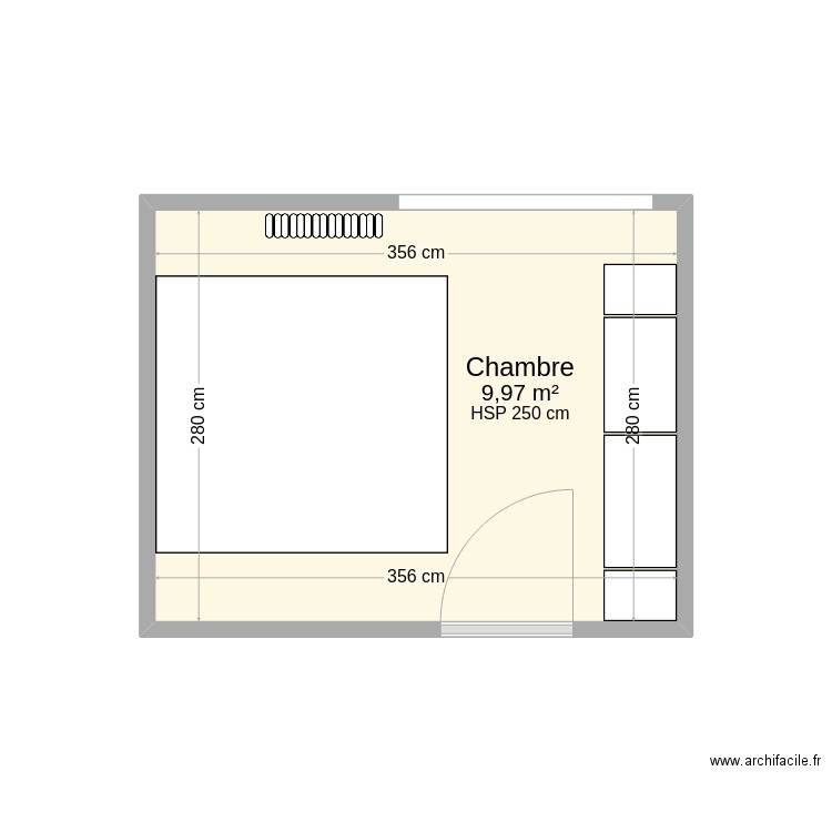 Chambre - Plan d'occupation (vue dessus). Plan de 0 pièce et 0 m2