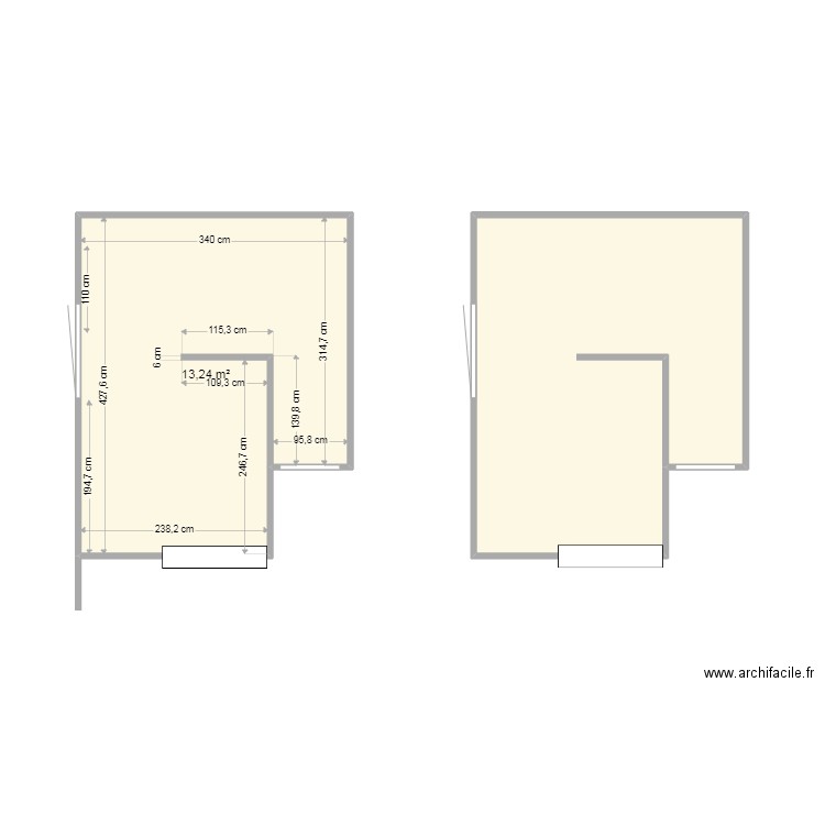 cuisine quiditmieux. Plan de 2 pièces et 26 m2