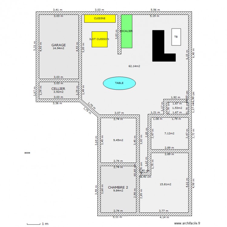 sweethome en L deuxieme idee. Plan de 0 pièce et 0 m2