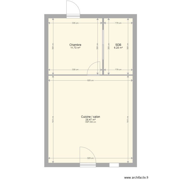 Plan studio. Plan de 0 pièce et 0 m2