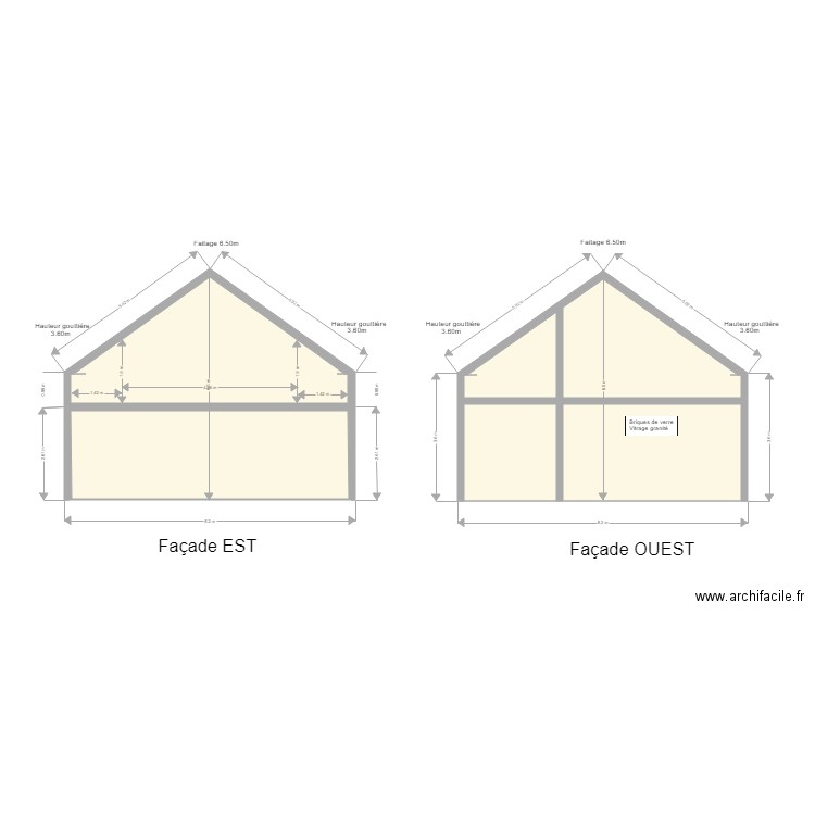 pignon EST OUEST. Plan de 0 pièce et 0 m2