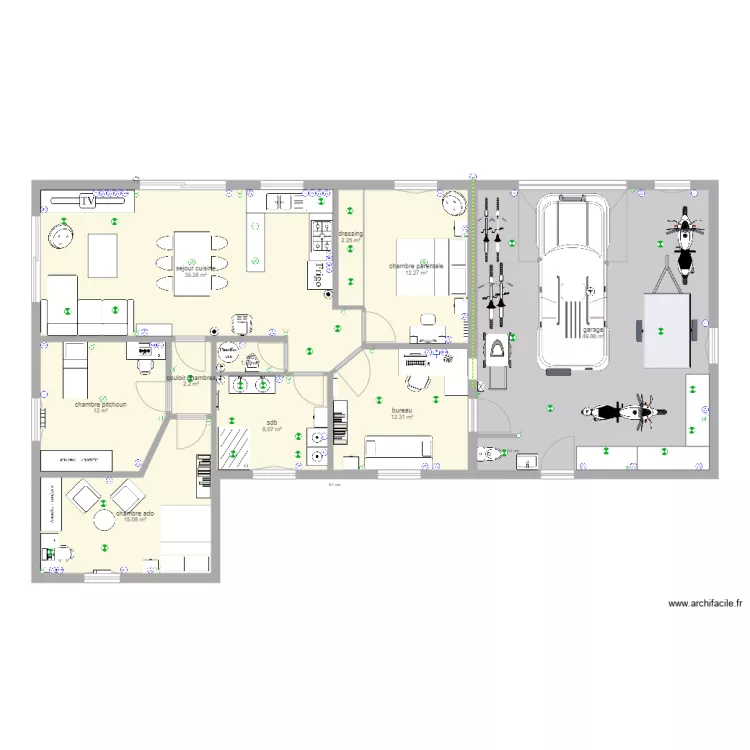 baraque 3eme version. Plan de 