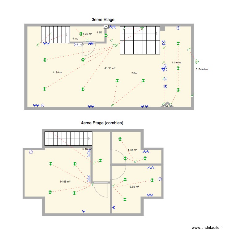 PALMIERS 3 électricité. Plan de 0 pièce et 0 m2